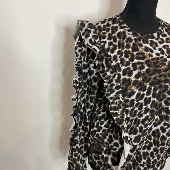 1. State Leopard Long Sleeve Ruffle Sweatshirt - Picture 5 of 10